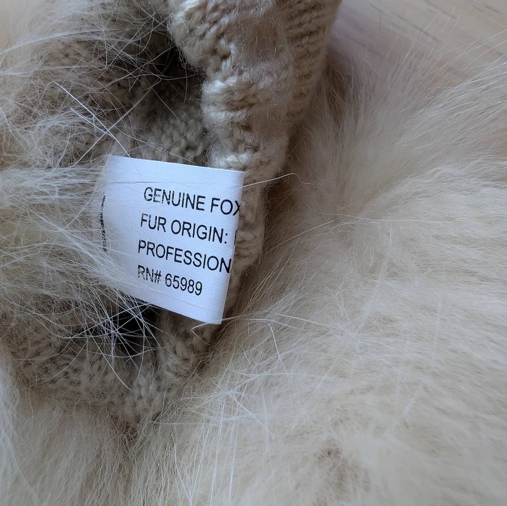 Genuine Fox Fur Fingerless Gloves NWT